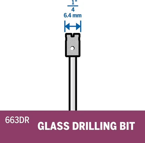 Miniatura 3 de Dremel 663DR broca para perforar vidrio, 0.25 pulgadas