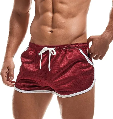 Miniatura 2 de AIMPACT Pantalones cortos de malla para hombre, de 3 pulgadas, sexy, con abertura lateral, pantalones cortos de entrenamiento para correr