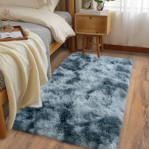 Miniatura 22 de Alfombras suaves para pasillos de dormitorio, nuevas, con parte inferior antideslizante mejorada, de 2 x 3, alfombra esponjosa y peluda verde