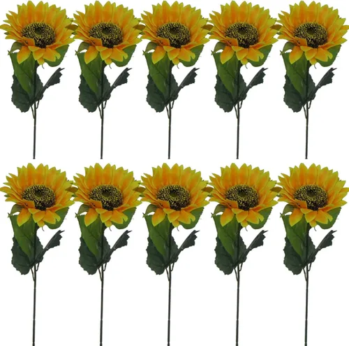 Miniatura 4 de Decoración de flores artificiales de girasoles de seda de 24" (1)