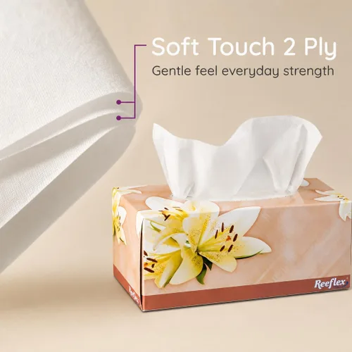 Miniatura 5 de Reeflex Pañuelos faciales, tejido facial suave de 2 capas, 3 cajas, 230 hojas por caja (690 hojas en total), cajas de pañuelos suaves y duraderas a