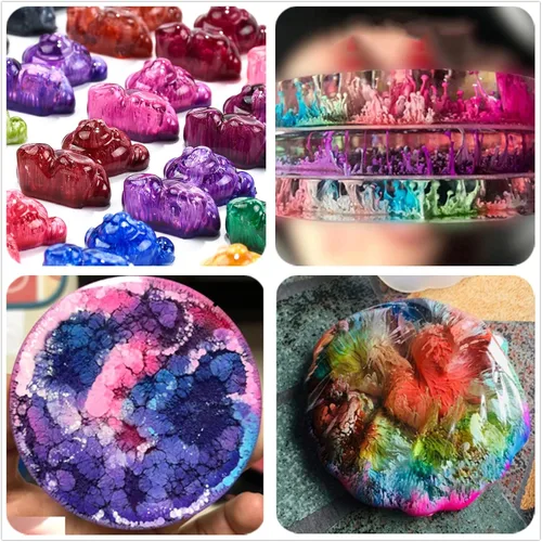 Miniatura 9 de Juego de tinta de alcohol – 48 botellas de colores vibrantes de alta concentración de tinta a base de alcohol, tinte de color de pintura de resina