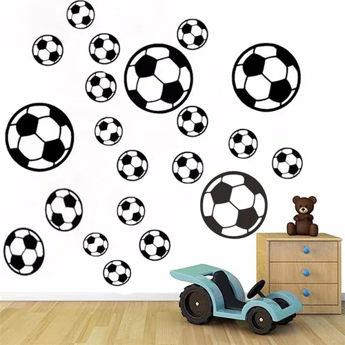 Miniatura 2 de 44 calcomanías de fútbol, fáciles de despegar y pegar, calcomanías de fútbol de pared para decoración de pared de fútbol para dormitorio de niños