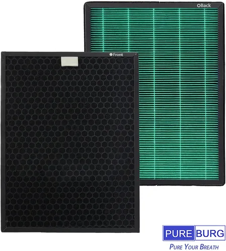 Miniatura 2 de PUREBURG Juego de filtros de repuesto compatibles con Coway Airmega 400 400S purificador de aire, 1 paquete (2 filtros) H13 HEPA carbón activado