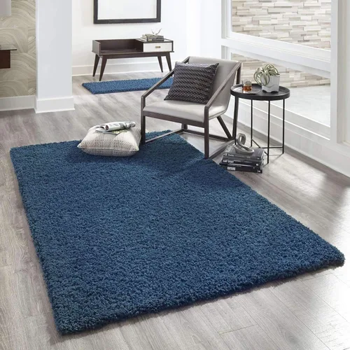 Miniatura 9 de Unique Loom Zuniga Solid Shag Collection alfombra moderna de felpa negra de área (7' 0 x 10' 0)