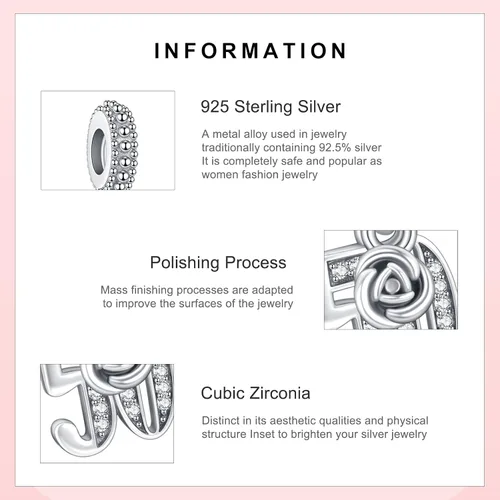 Miniatura 37 de Amufer S925 Charms for Women, compatible with Pandora Bracelets and Necklaces, Jewelry Gift