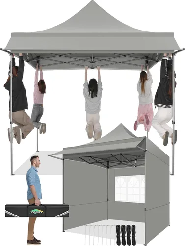 Miniatura 11 de COBIZI Toldo desplegable de 6.6 x 6.6 pies sin pared lateral, toldo resistente UPF 50+ para todas las estaciones, resistente al viento e Azul