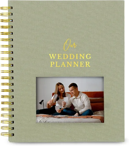 Miniatura 9 de Libro y organizador de boda atemporal premium de alta calidad, libro de planificación de bodas, carpeta completa de recuerdo y cuenta regresiva