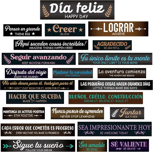 gisgfim 23 pancartas inspiradoras para tablón de anuncios, carteles motivacionales para aula, cita laminada, afirmación positiva, carteles