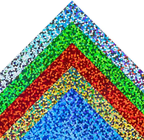 Miniatura 3 de Papel autoadhesivo holográfico 5 colores surtidos