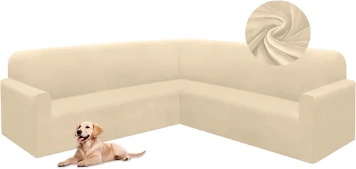 Miniatura 40 de HDCAXKJ Fundas de sofá seccional de esquina de terciopelo elástico en forma de L, juego de fundas deslizantes suaves y gruesas en forma de U