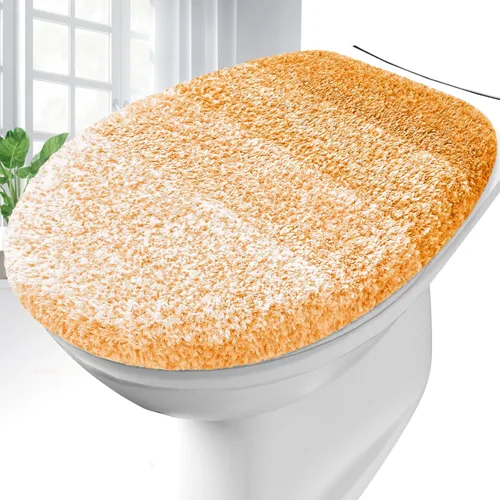 Miniatura 14 de OLANLY Funda de Asiento de Inodoro de Microfibra Suave para Baño, Fundas Lavables a Máquina, 17.5x15 Pulgadas, con Soporte de Goma que se Mantiene