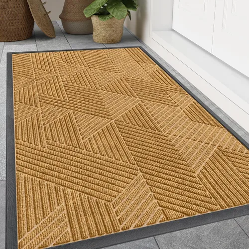 Miniatura 58 de Smiry - Felpudo para puerta principal y entrada interior y exterior, resistente, de caucho natural, atrapa la suciedad y la humedad delgado, diseño