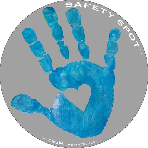 Miniatura 5 de Imán - huella de mano para niños para seguridad en el estacionamiento del automóvil, fondo gris (morado)