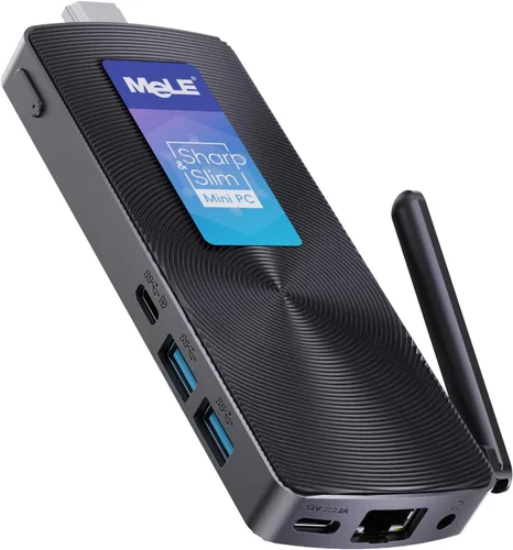 MeLE Mini PC Stick sin ventilador PCG02 con Windows 11 Home, 12th N100 4GB 128GB, Mini computadora de escritorio, soporte 4K HDMI, PXE desbloqueado