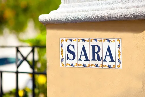 Miniatura 8 de Número de casa - Número para casa, cerámica esmaltada, técnica española pintada a mano, nombres y direcciones (Margin)