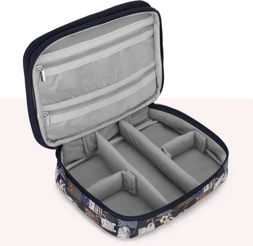 Miniatura 5 de Teamoy Estuche organizador de joyas de viaje, soporte para bolsa de almacenamiento para collares, aretes, anillos, reloj y más, alta capacidad