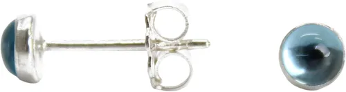 Miniatura 47 de Aretes de tuerca con piedras preciosas para mujeres y niñas, bisel redondo de 0.157 in de plata esterlina 925