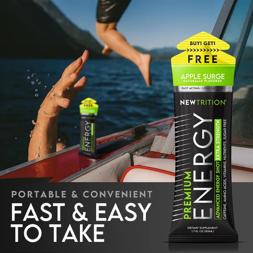 Miniatura 5 de NewTrition® Extra Strength Energy Shots 1.7 fl oz (paquete de 24, 4 sabores) – 250 mg de cafeína con vitaminas B y aminoácidos, sin azúcar, sin