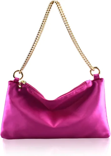 FEICHANGHAO Bolso de noche de satén para mujer, bolso de hombro para boda, graduación, formal, bolso de mano para fiesta