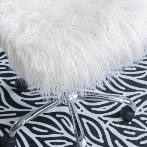 Miniatura 8 de Linon Cora Faux Flokati - Silla de oficina sin brazos, color blanco