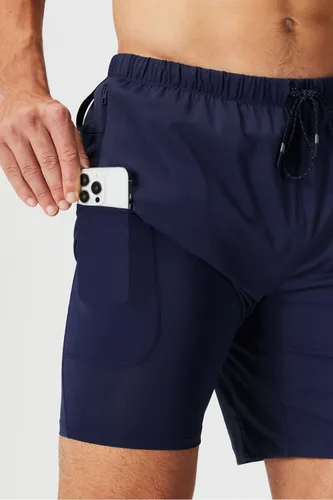Miniatura 95 de Fabletics The One - Pantalón corto para hombre (forro), entrenamiento, natación, ligero, de secado rápido, bolsillo con cremallera, tejido elástico