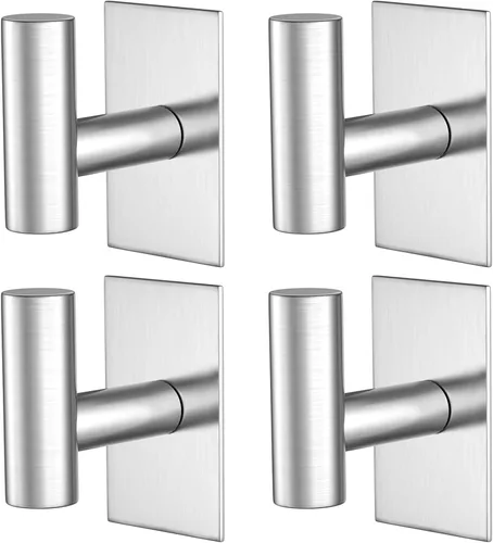 Miniatura 8 de PMMASTO Ganchos autoadhesivos para toallas, ganchos adhesivos resistentes para colgar abrigos de pared para colgar – Ganchos de ducha