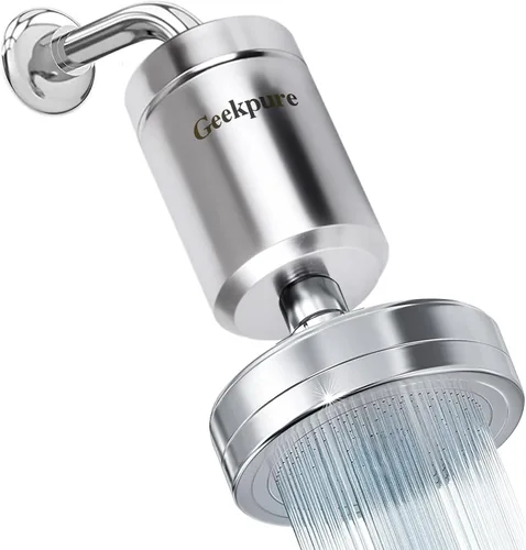 Geekpure Filtro de ducha de 5 etapas que reduce el óxido del olor a cloro, mejora la condición del cabello de la piel