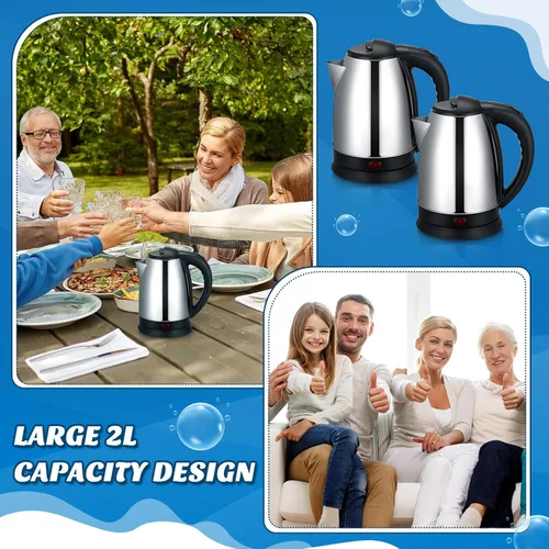 Miniatura 5 de Baquler Hervidor eléctrico de agua caliente de acero inoxidable con apagado automático y protección de hervor en seco, olla eléctrica de agua
