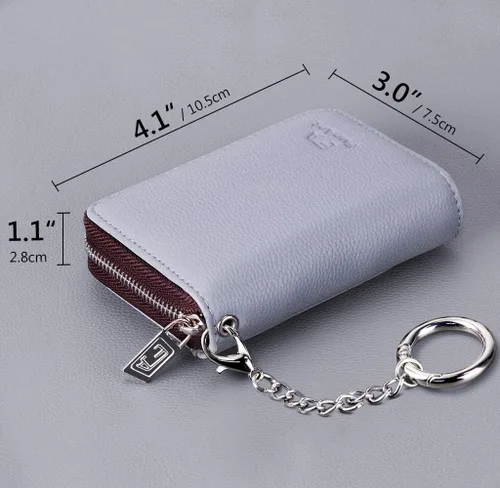 Miniatura 4 de FurArt Cartera con Cremallera para Mujeres, Cartera con Bloqueo RFID para Tarjetas de Crédito, Portador de Tarjetas de Presentación, Cartera Llavero