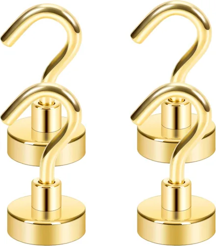 Miniatura 51 de Neosmuk Ganchos magnéticos, imanes de tierra resistentes de 30 libras con gancho para refrigerador, gancho de crucero extra fuerte para colgar