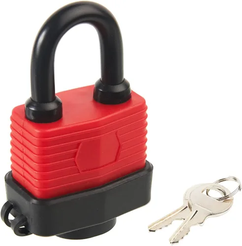 Miniatura 2 de Candados con llave de acero laminado cubierto resistente, cerraduras iguales con llave, candado impermeable para uso en exteriores, grillete de 1.4