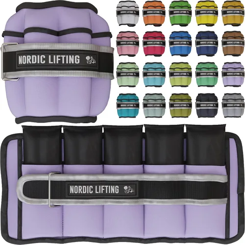 Miniatura 17 de Nordic Lifting - Pesas ajustables de tobillo para mujeres y hombres – 1 par (2–10 libras) Pesas de muñeca, brazo y pierna para gimnasio, yoga