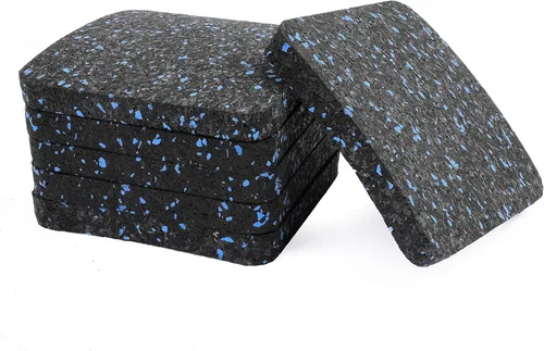 Miniatura 8 de Impresa Protectores de suelo de goma para almohadilla de caminar y almohadilla de cinta de correr, 4 x 4 x 0.5 pulgadas, paquete de 6, alfombrillas