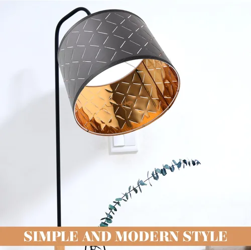 Miniatura 3 de PRETYZOOM Pantalla negra de tambor para lámpara de mesa, lámpara de pie, pantallas medianas para el hogar, cubierta hueca de 13 x 9 pulgadas, araña