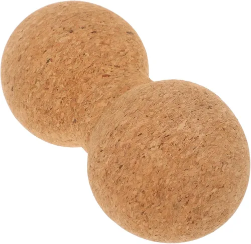 TIDTALEO Bola de masaje de corcho y cacahuete de 3.1 x 6.3 in, antideslizante, rodillo de fitness para espalda, cuello, cintura, relajación muscular
