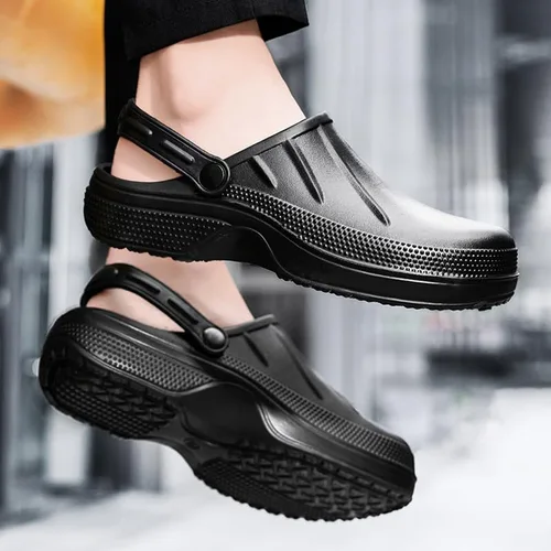 Miniatura 5 de Zapatos de chef unisex antideslizantes para trabajo, impermeables, con puntera cerrada, zuecos de cocina, restaurante, servicio de alimentos