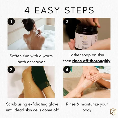 Miniatura 5 de MoroccanSource - Guantes exfoliantes para el cuerpo, removedor de piel muerta, guante de ducha para limpieza de piel muerta y limpieza profunda