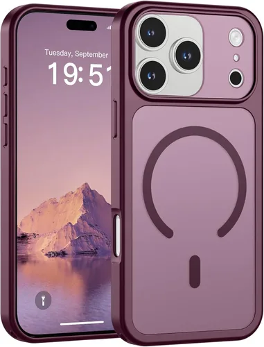 Miniatura 17 de SUPFINE Funda magnética para iPhone 11 Pro Max (compatible con MagSafe) (protección contra caídas de grado militar), delgada, translúcida mate, a