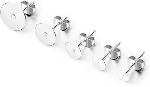 Miniatura 8 de Adabele 100 postes hipoalergénicos para aretes chapados en bronce antiguo de 0.118 pulgadas (0.118 in) para tablero plano pequeño, pegamento