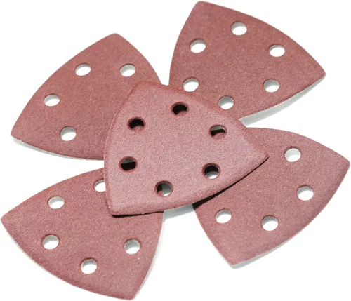 Miniatura 22 de Utoolmart Papel de lija para detalles, papel de lija triangular, almohadillas de lijado de gancho y bucle, multiherramienta oscilante triangular, 15