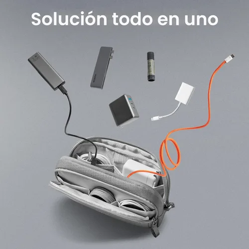 Miniatura 7 de tomtoc Estuche Organizador Electrónico de Viaje, Bolsa Táctica Resistente al Agua de Doble Compartimento para Organización de Cables, Almacenamiento