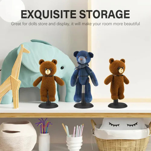 Miniatura 5 de TOYANDONA 4pcs Adjustable Doll Stands for 4 - 6.8 Inches: Black Plastic Doll Holders Action Figure Stands for Mini Bears Collectible Photography
