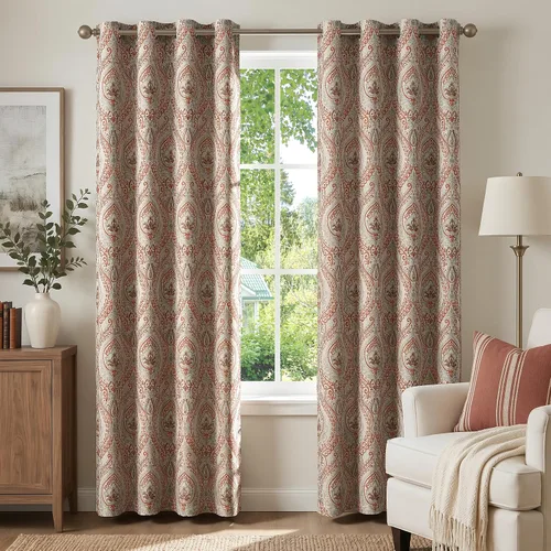 Miniatura 39 de jinchan Cortinas opacas de 72 pulgadas de largo, 2 paneles de medallón de damasco azul, cortinas de ventana para dormitorio, con ojales, aislamiento