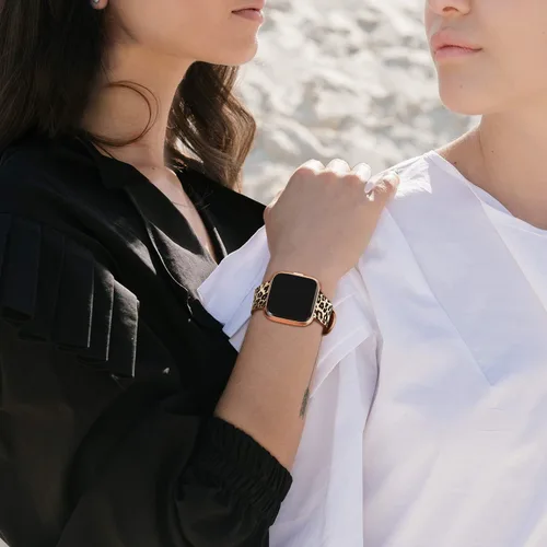 Miniatura 4 de Fintie Correas compatibles con Fitbit Versa 2 1 y Lite Edition, correa de repuesto de cuero genuino, correa de repuesto de leopardo clásico