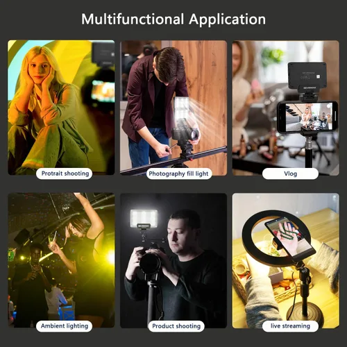 Miniatura 2 de Sevenoak SK-L3 Luz de video RGB, batería recargable incorporada de 1800 mAh para cámaras DSLR profesionales, video fotográfico, luz LED de cámara