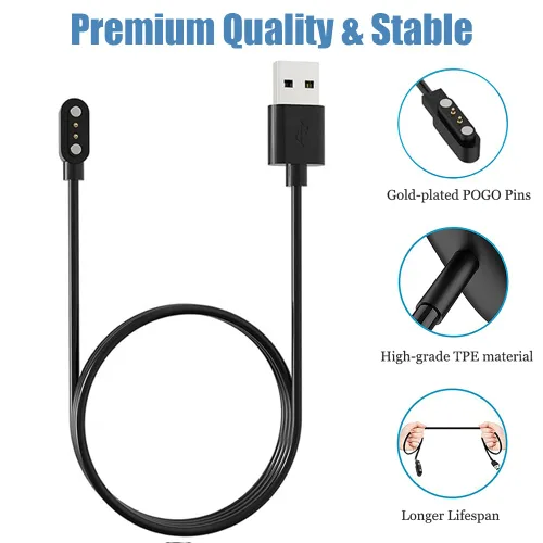 Miniatura 4 de Paquete de 2 cargadores VeryFit para reloj inteligente, cable de carga magnético para IDW26 25 23 21 19 17 16 15 13, SKG V7 Pro R8, Umidigi Uwatch