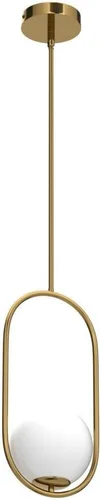 Miniatura 4 de SeeU Iluminación colgante moderna dorada con globo, lámpara colgante de un foco estilo siglo medio, lámpara colgante de longitud ajustable