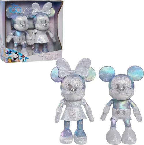 Disney 100 años de maravilla Juego de coleccionistas de muñecos de peluche de Mickey Mouse y Minnie Mouse, juguetes para niños de 2 años en adelante