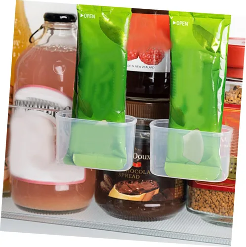 Miniatura 4 de BESTonZON Caja de 4 piezas para refrigerador de puerta lateral, caja de almacenamiento de escritorio, organizador de congelador, mini contenedores